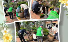 大橋駅の花壇替えに参加しました。