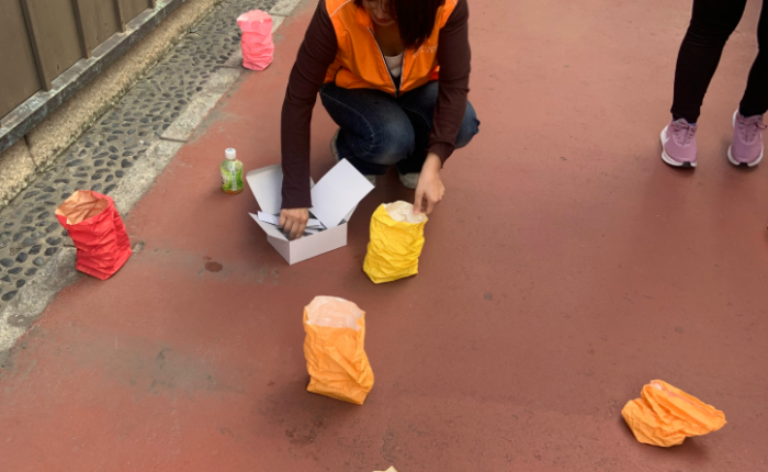 博多灯明ウォッチング設営ボランティアを行いました